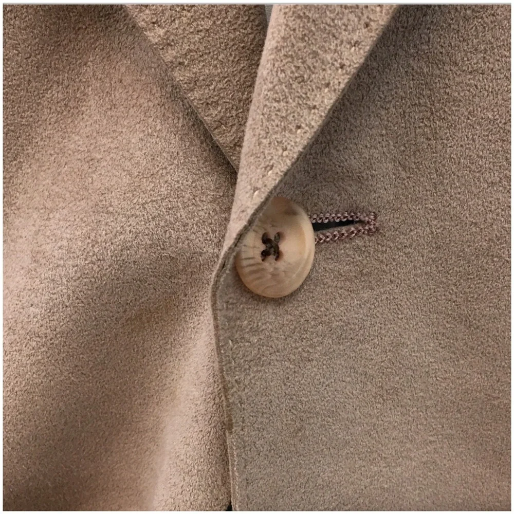 VINTAGE Mens‎ Faux Suede Blazer Sport Coat Casual Jacket Size 40R Classic Suit